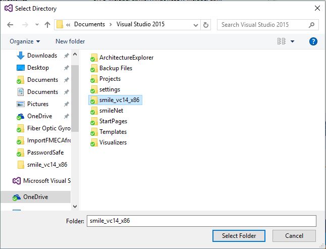 Visual Studio Select SMILE Folder.JPG